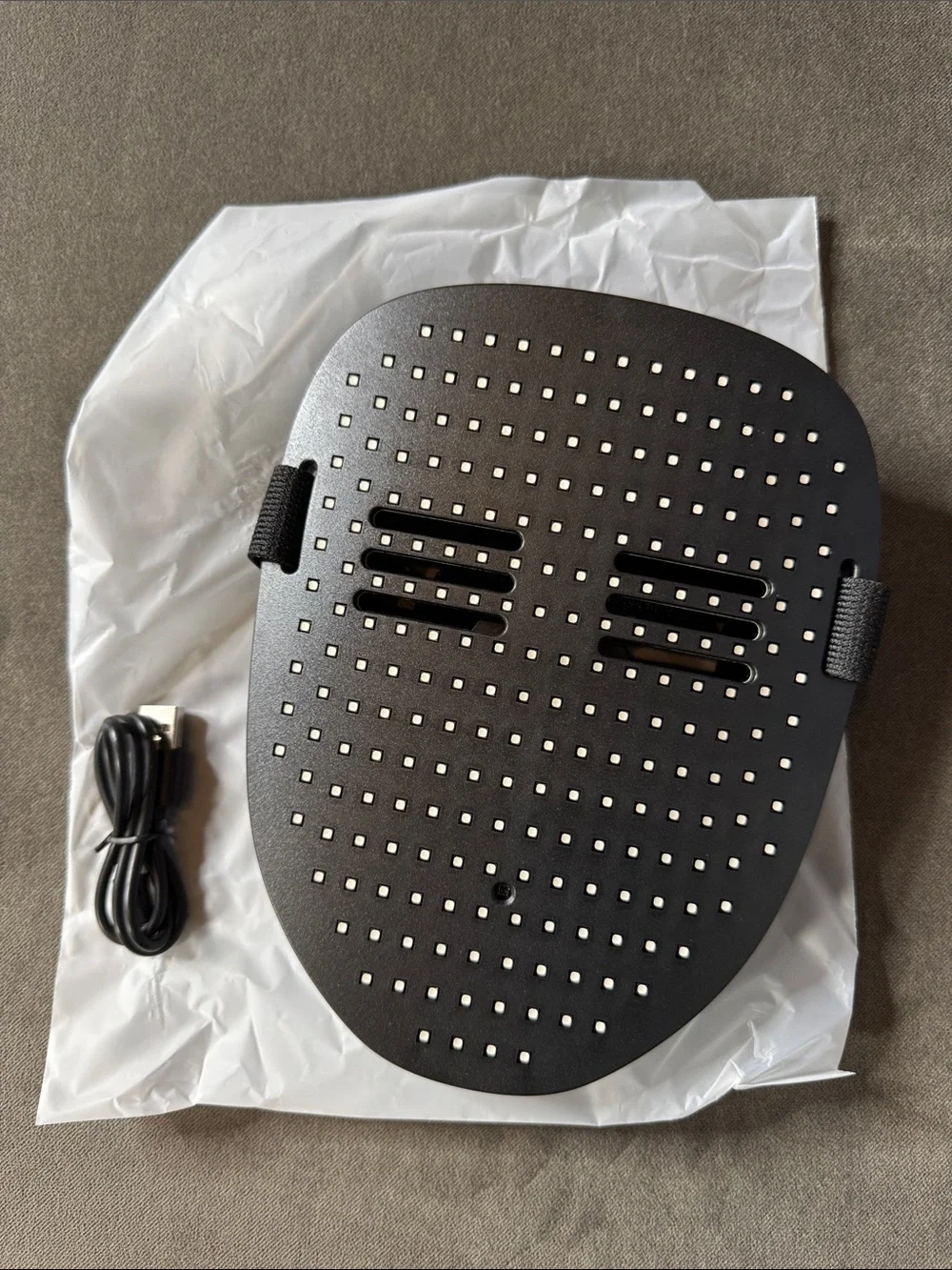 LED Light Up Face Mask with Gesture Sensing Halloween Party Rechargeable NEW
